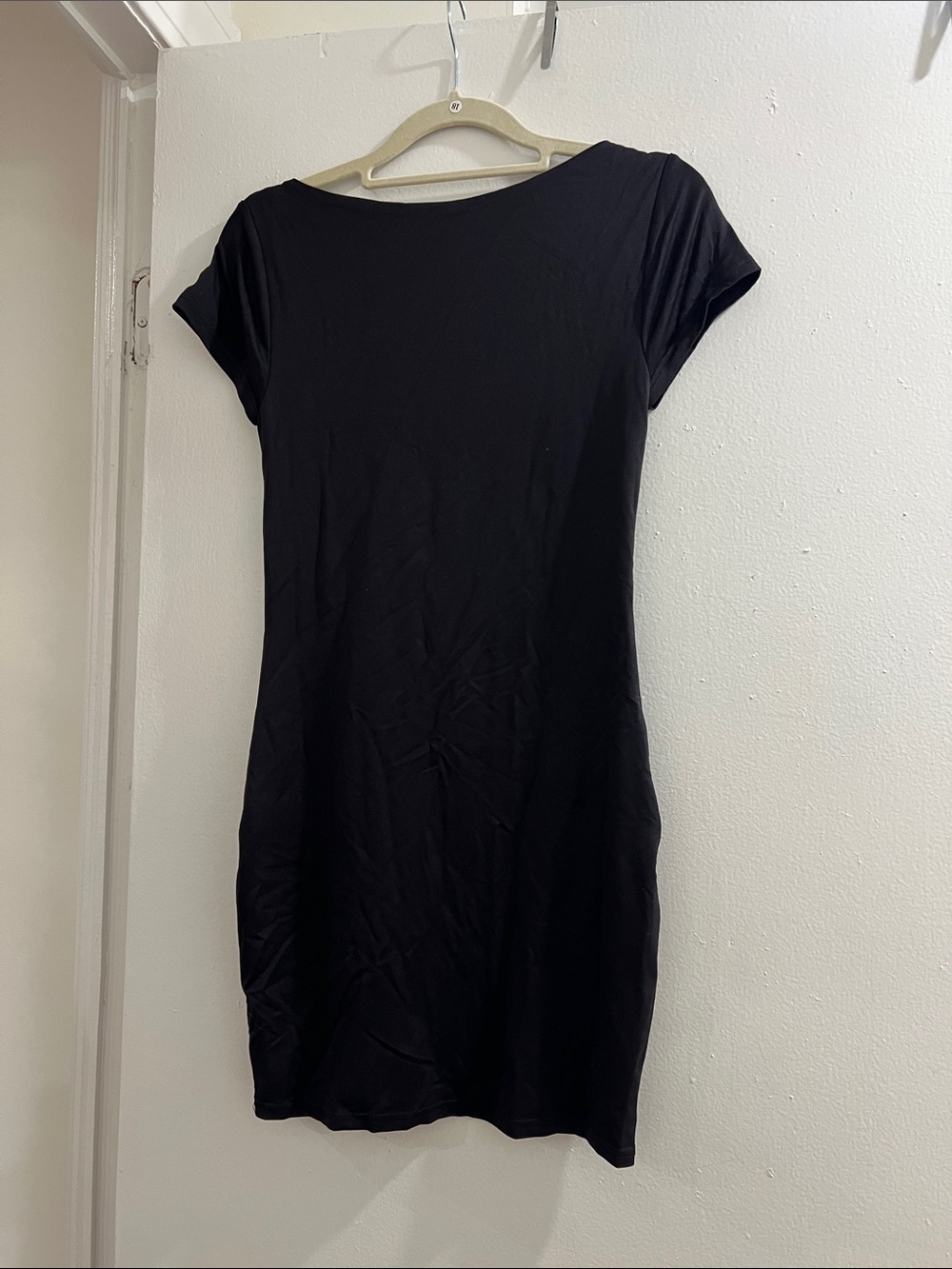 Meshki Black Short-Sleeve Mini Dress